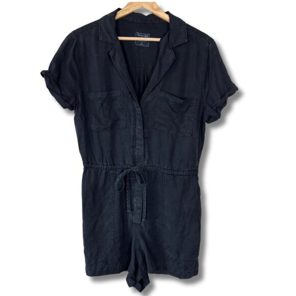 Abercrombie & Fitch Shortall Jumpsuit Black Women's Medium - Picture 1 of 5